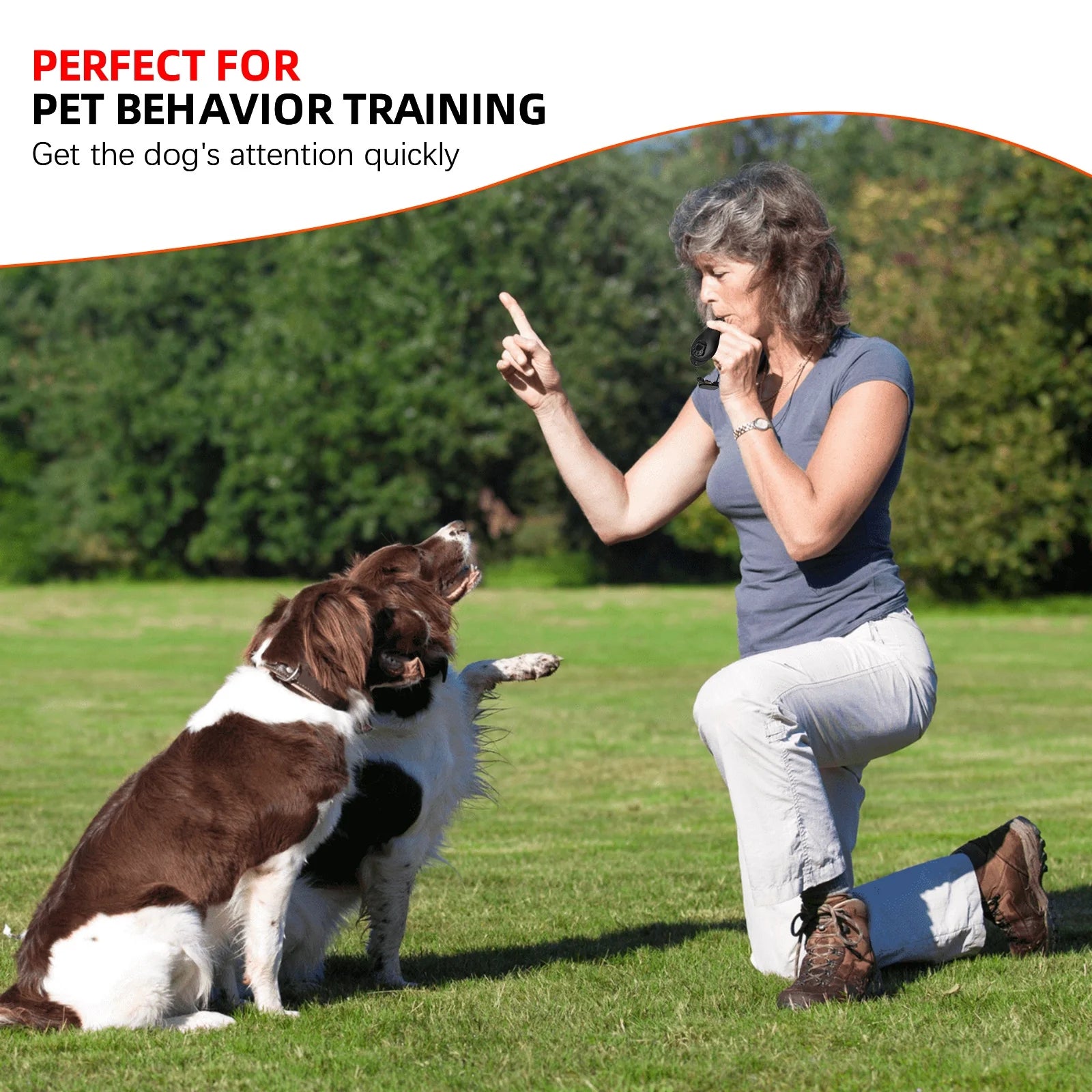 2 in 1 Dog Clicker and Whistle with Wrist Strap & Halter Rope, Perfect for Puppy Pet Behavior Training, Durable Lightweight Easy to Use, 2 Pack