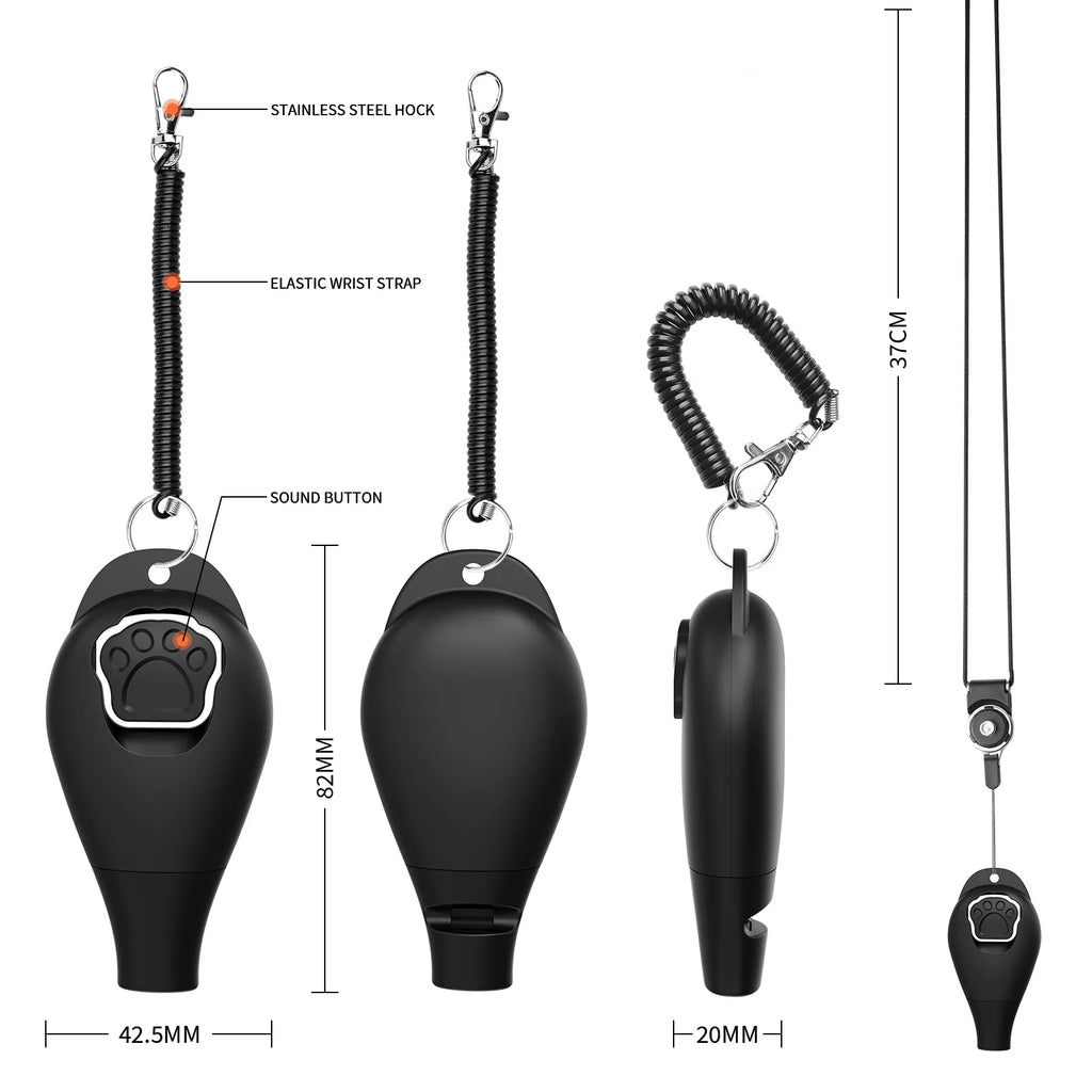 2 in 1 Dog Clicker and Whistle with Wrist Strap & Halter Rope, Perfect for Puppy Pet Behavior Training, Durable Lightweight Easy to Use, 2 Pack