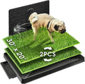 Dog Potty with Tray Large 30''X20'', 2 Artificial Grass Patch for Indoor and Outdoor Use, Puppy Turf Grass Pad Reusable Training Pads with Pee Baffle, Ideal for Dogs